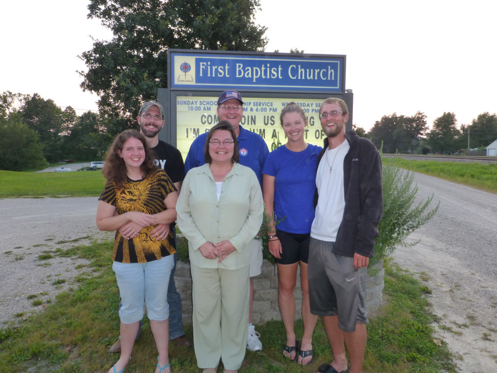 The Burton family with Mike and Lindsie