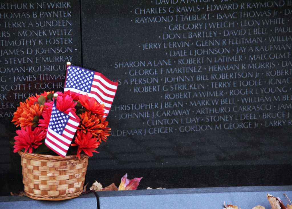 American pride at the Vietnam War Memorial