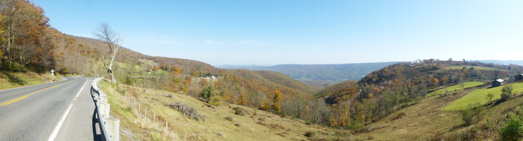 A sweet panorama of the West Virginia mountaintops...