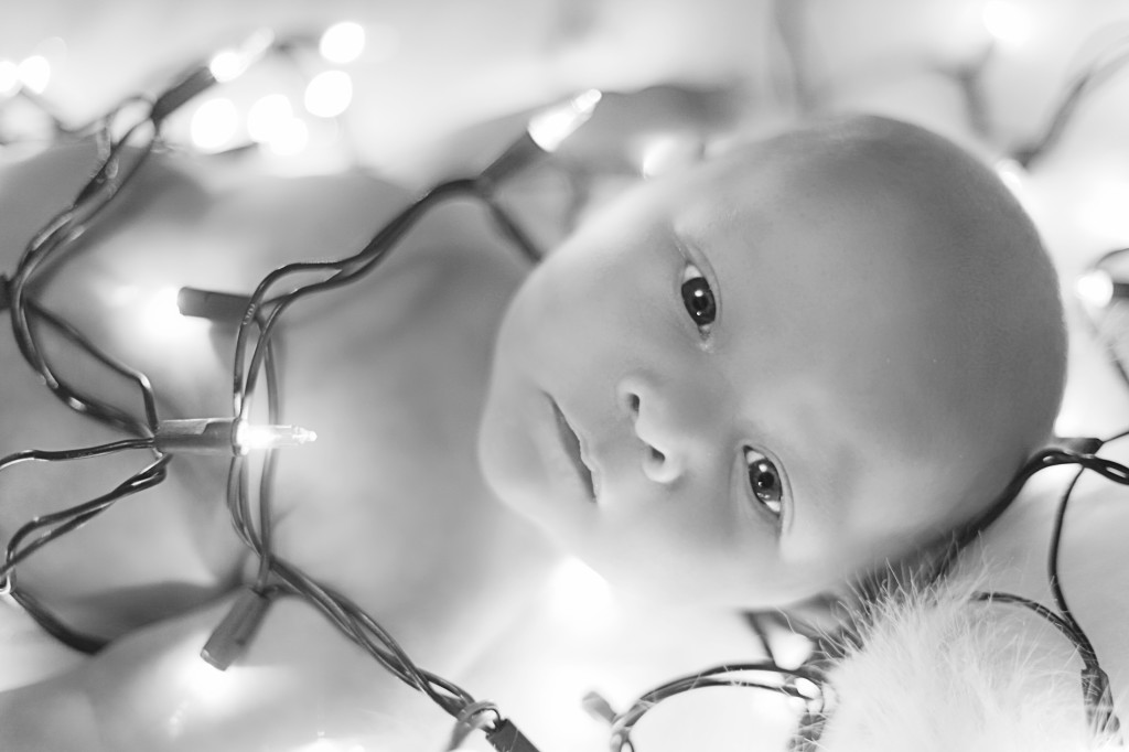 Baby Jack in black and white lights